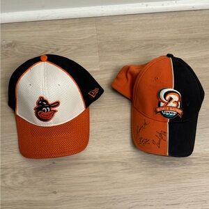 Vintage Lot 2 Fitted Baltimore Orioles New Era Bowie Baysox ProFlex Hats Caps